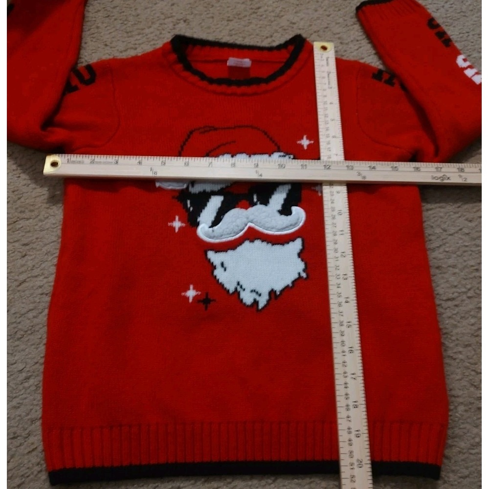 Holiday Time Christmas Sweater Boys Size 8 Santa Sunglass Ugly Christmas Sweater